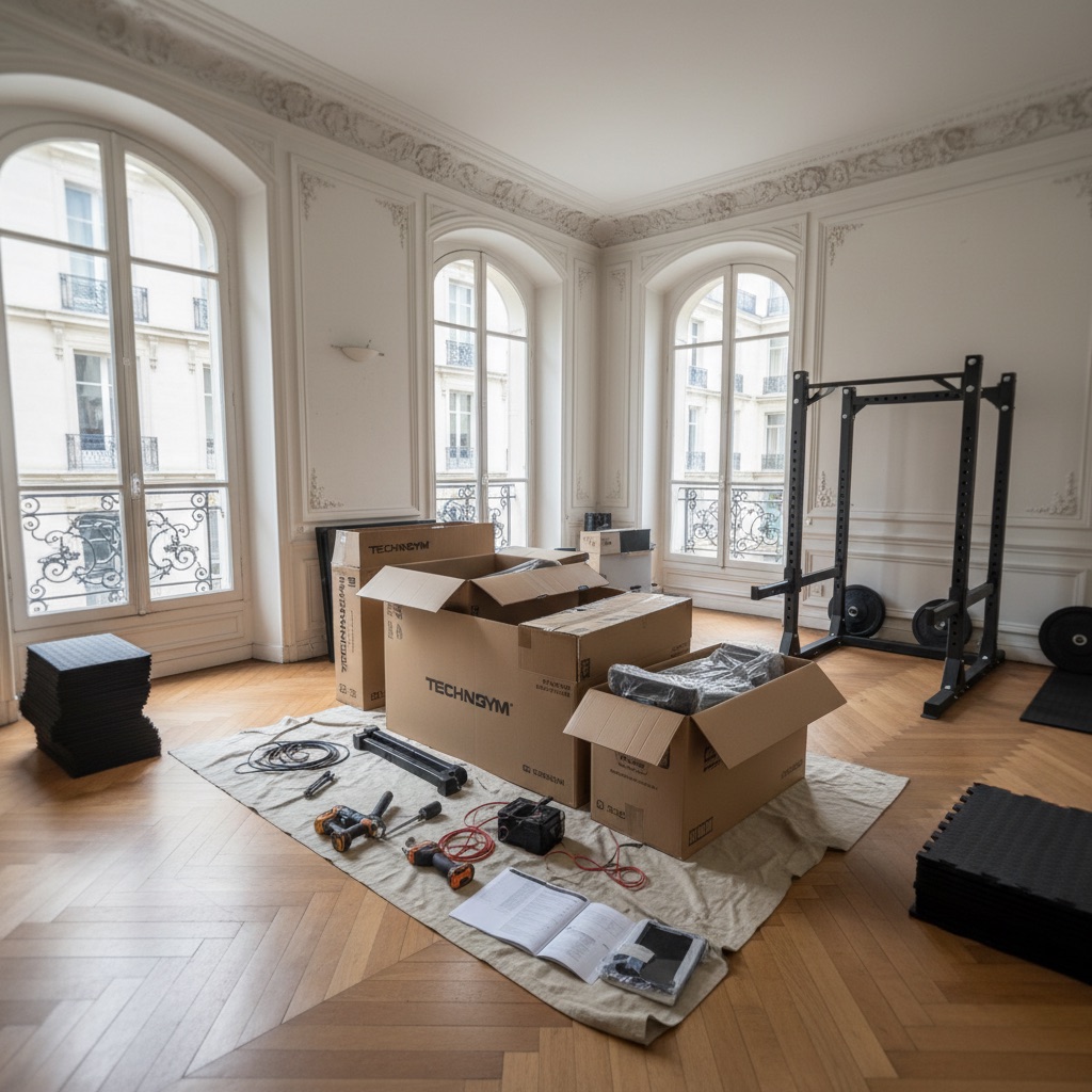 Préparation d’installation fitness dans un appartement à Bordeaux