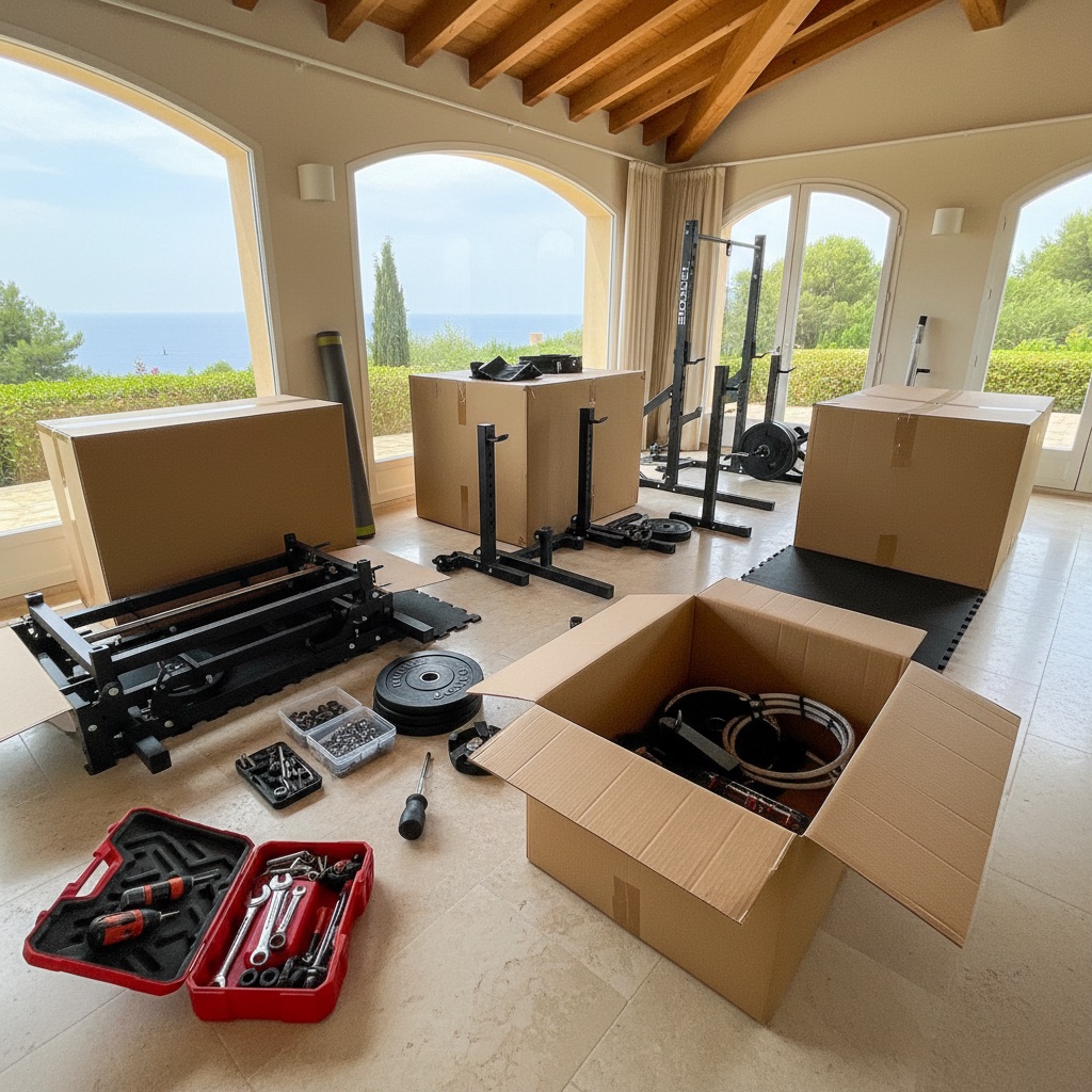 Espace de montage fitness dans une villa à Saint-Tropez