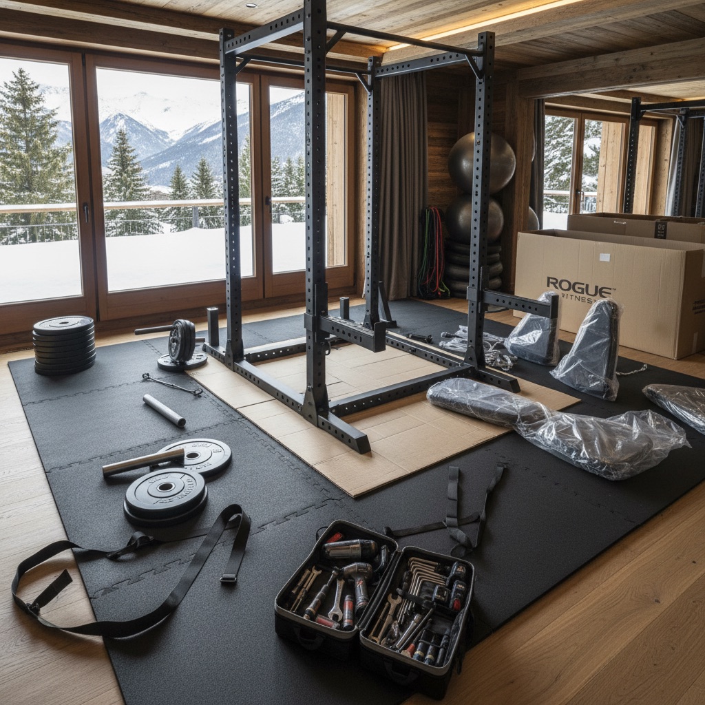 Référence intervention Courchevel: Montage d’un espace cardio Technogym dans un chalet de luxe Courchevel 1850