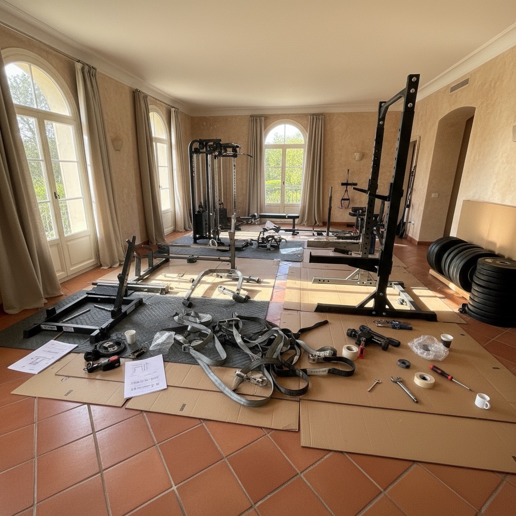 Référence intervention Saint-Tropez: Installation de machines cardio pour un club beach secteur Pampelonne